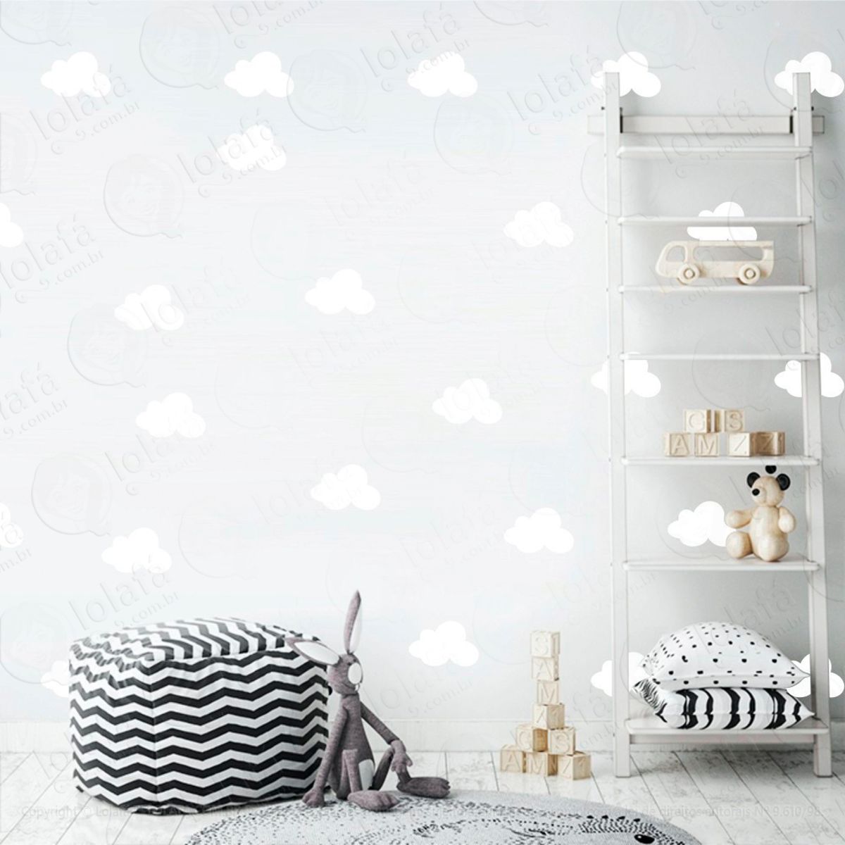 Adesivos Nuvens 36 Peças Adesivos para Quarto de Bebê Infantil Mod:986
