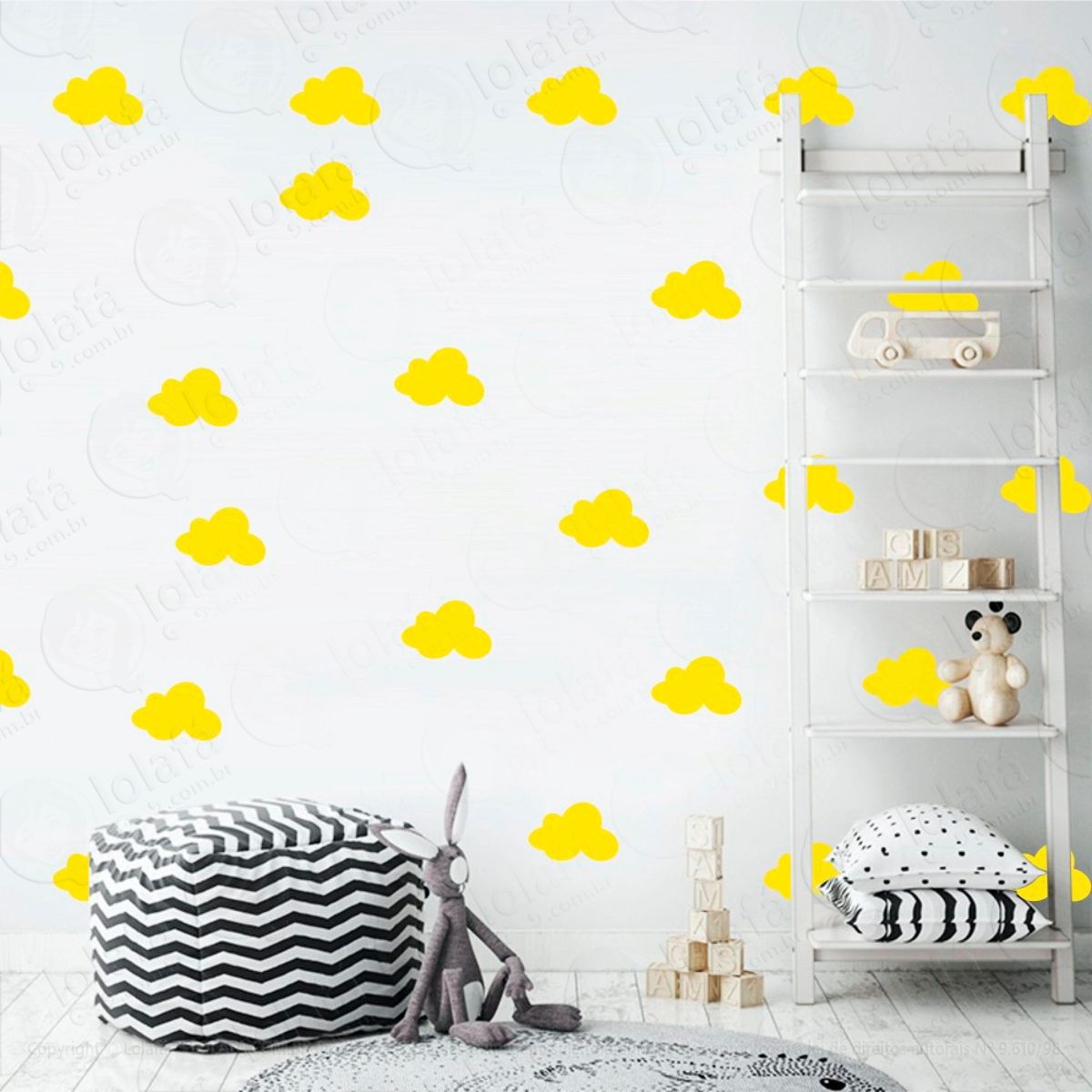 Adesivos Nuvens 36 Peças Adesivos para Quarto de Bebê Infantil Mod:987