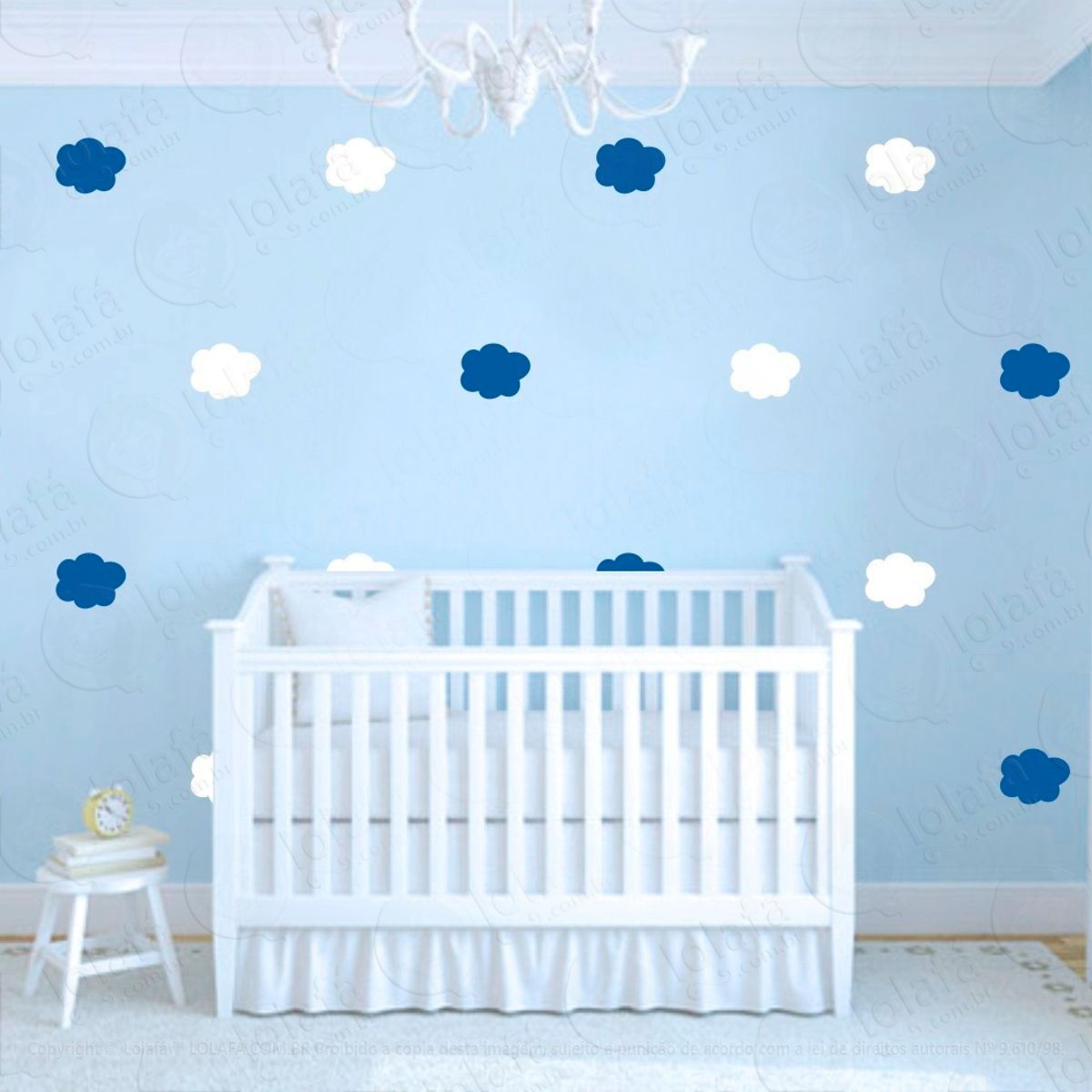 Adesivos Nuvens 64 Peças Adesivos para Quarto de Bebê Infantil Mod:995
