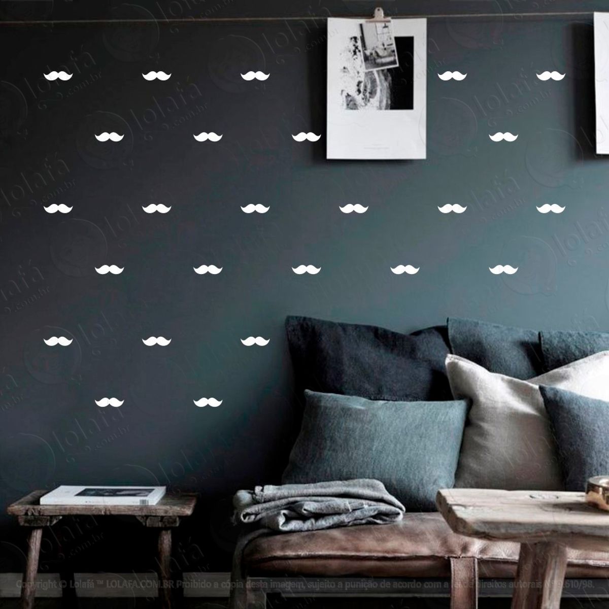 Adesivos Bigodes 84 Peças Adesivos para Quarto de Bebê Infantil Mod:1000