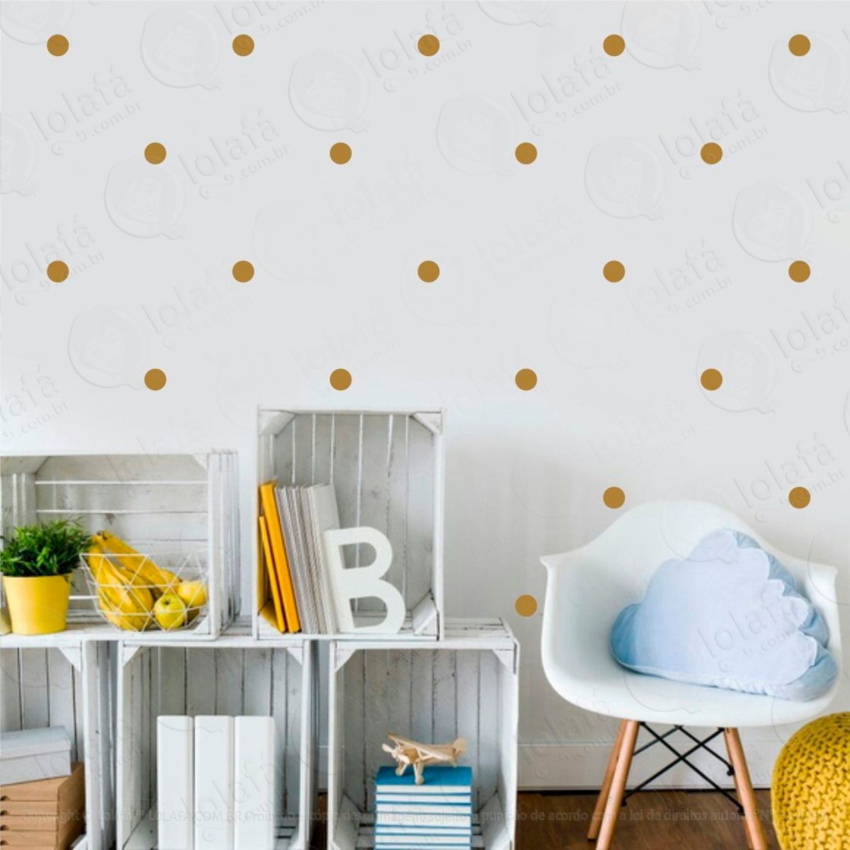 Adesivos Bolinhas 66 Peças Adesivos para Quarto de Bebê Infantil Mod:1006