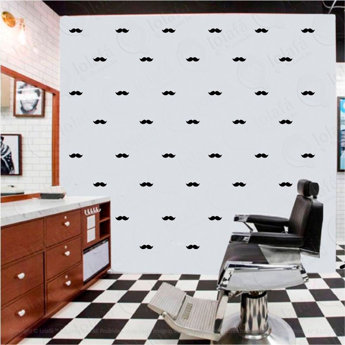 Adesivos Bigodes 84 Peças Adesivos para Quarto de Bebê Infantil Mod:1008
