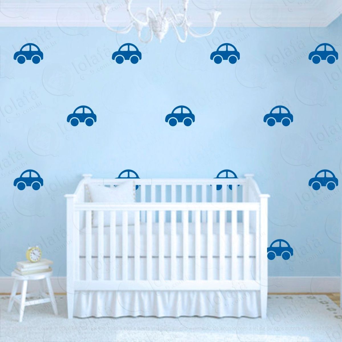 Adesivos Carrinhos 36 Peças Adesivos para Quarto de Bebê Infantil Mod:1016
