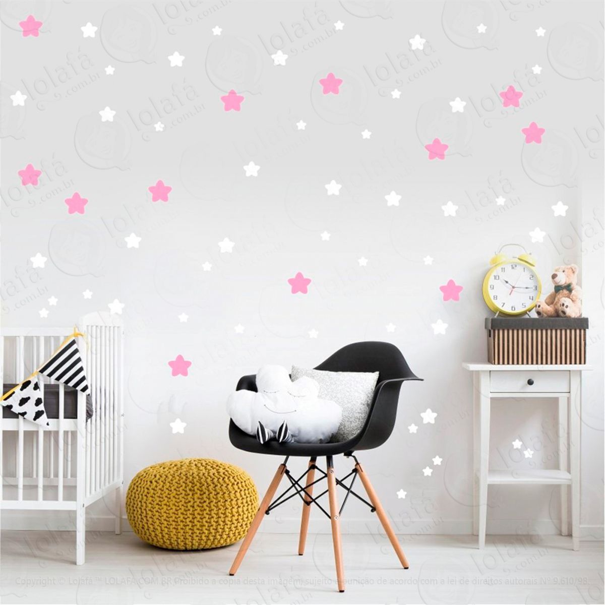 Adesivos Estrelas 118 Peças Adesivos para Quarto de Bebê Infantil Mod:1018