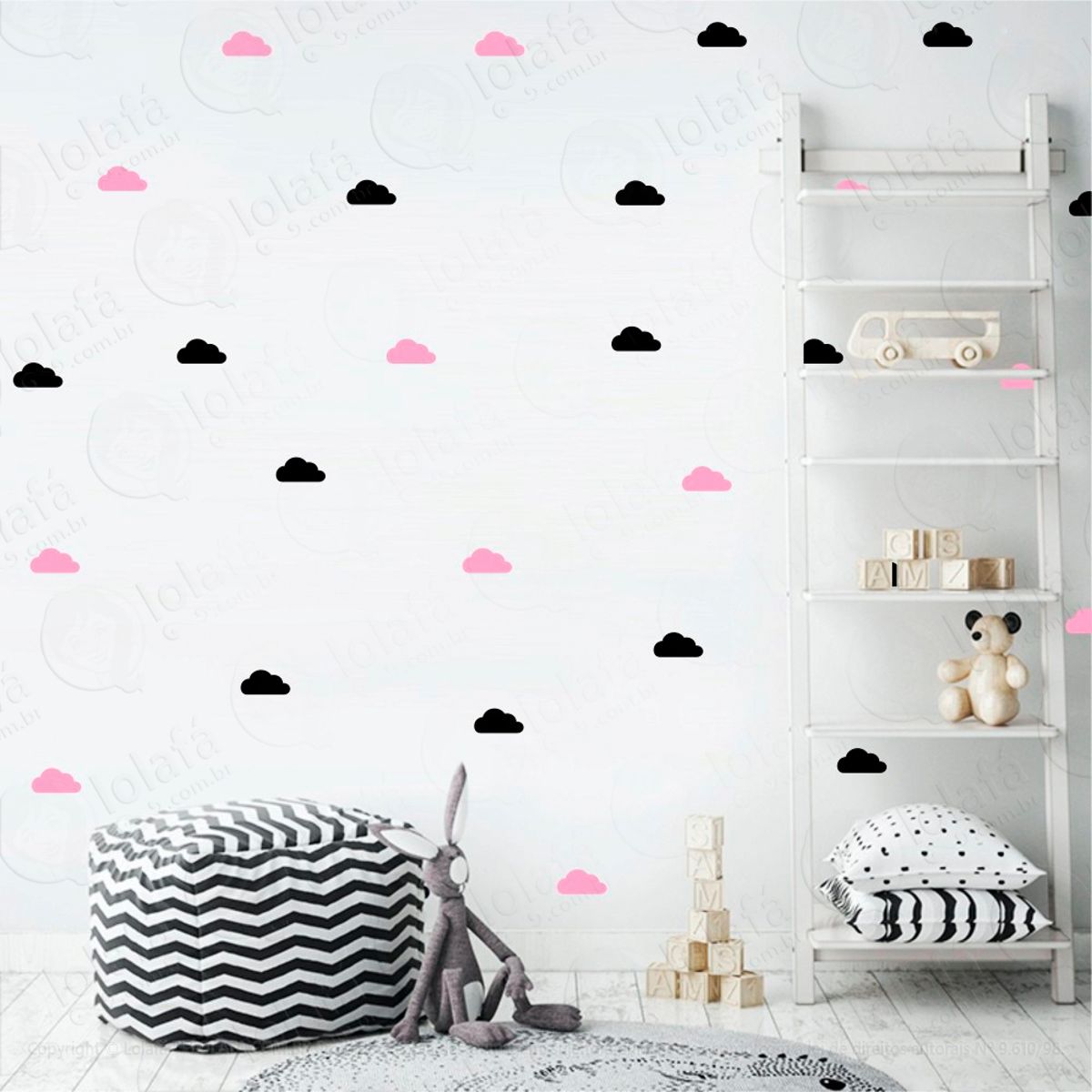 Adesivos Nuvens 120 Peças Adesivos para Quarto de Bebê Infantil Mod:1022