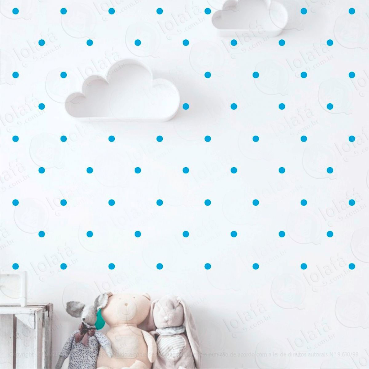 Adesivos Bolinhas 100 Peças Adesivos para Quarto de Bebê Infantil Mod:1025