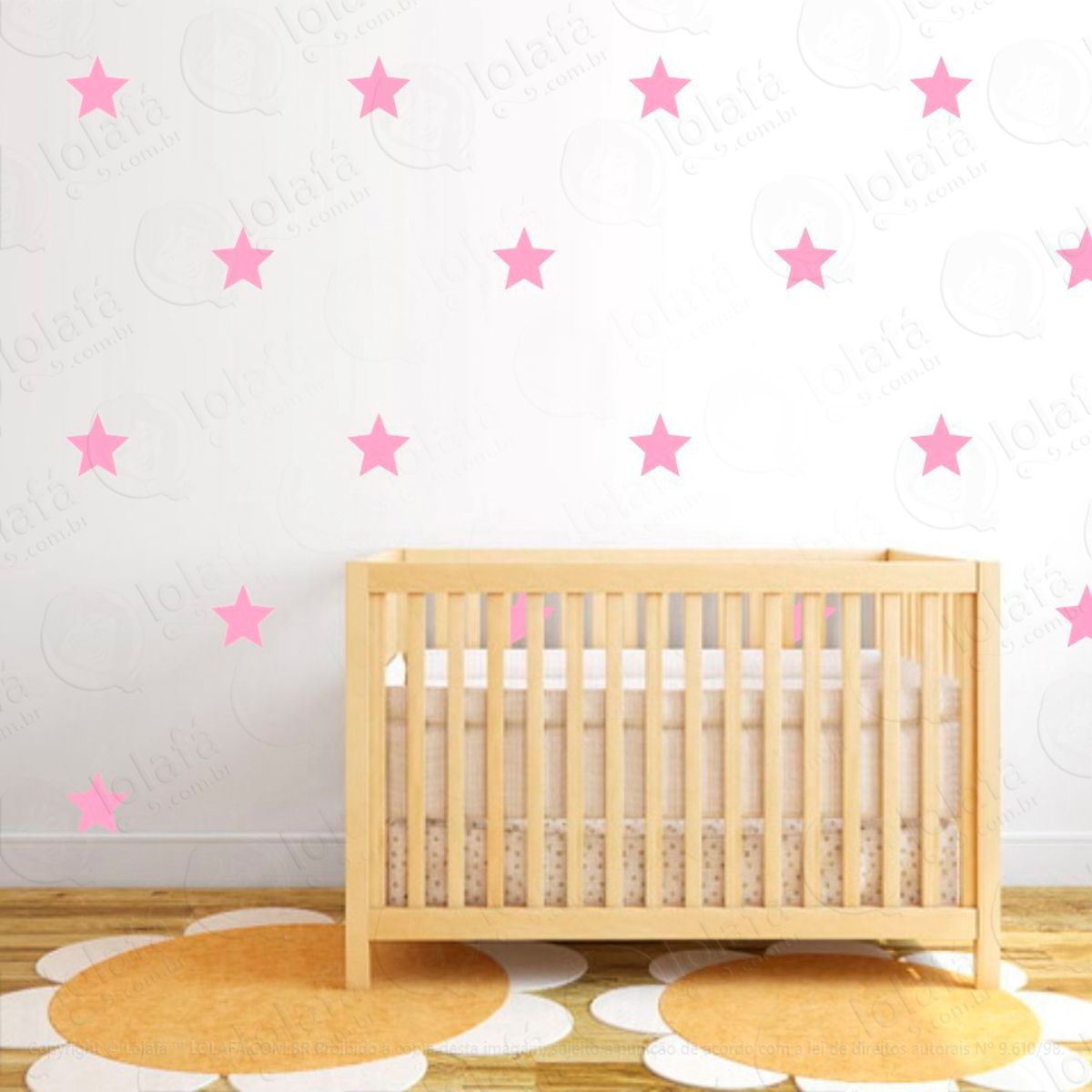 Adesivos Estrelas 24 Peças Adesivos para Quarto de Bebê Infantil Mod:1028