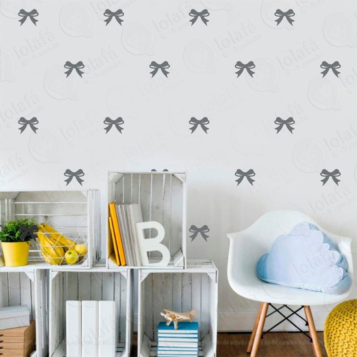 Adesivos Lacinhos 36 Peças Adesivos para Quarto de Bebê Infantil Mod:1034