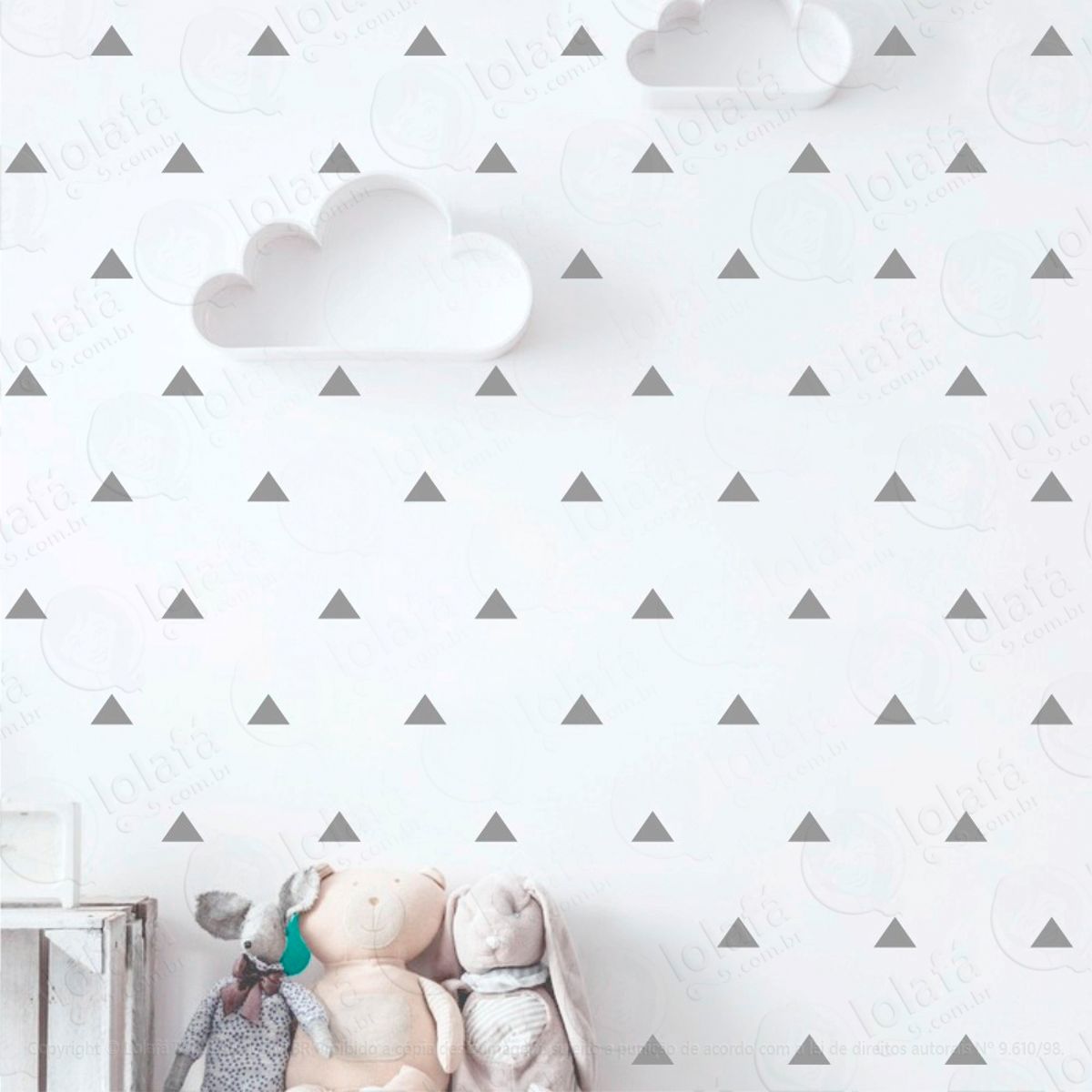 Adesivos Triângulos 100 Peças Adesivos para Quarto de Bebê Infantil Mod:1036