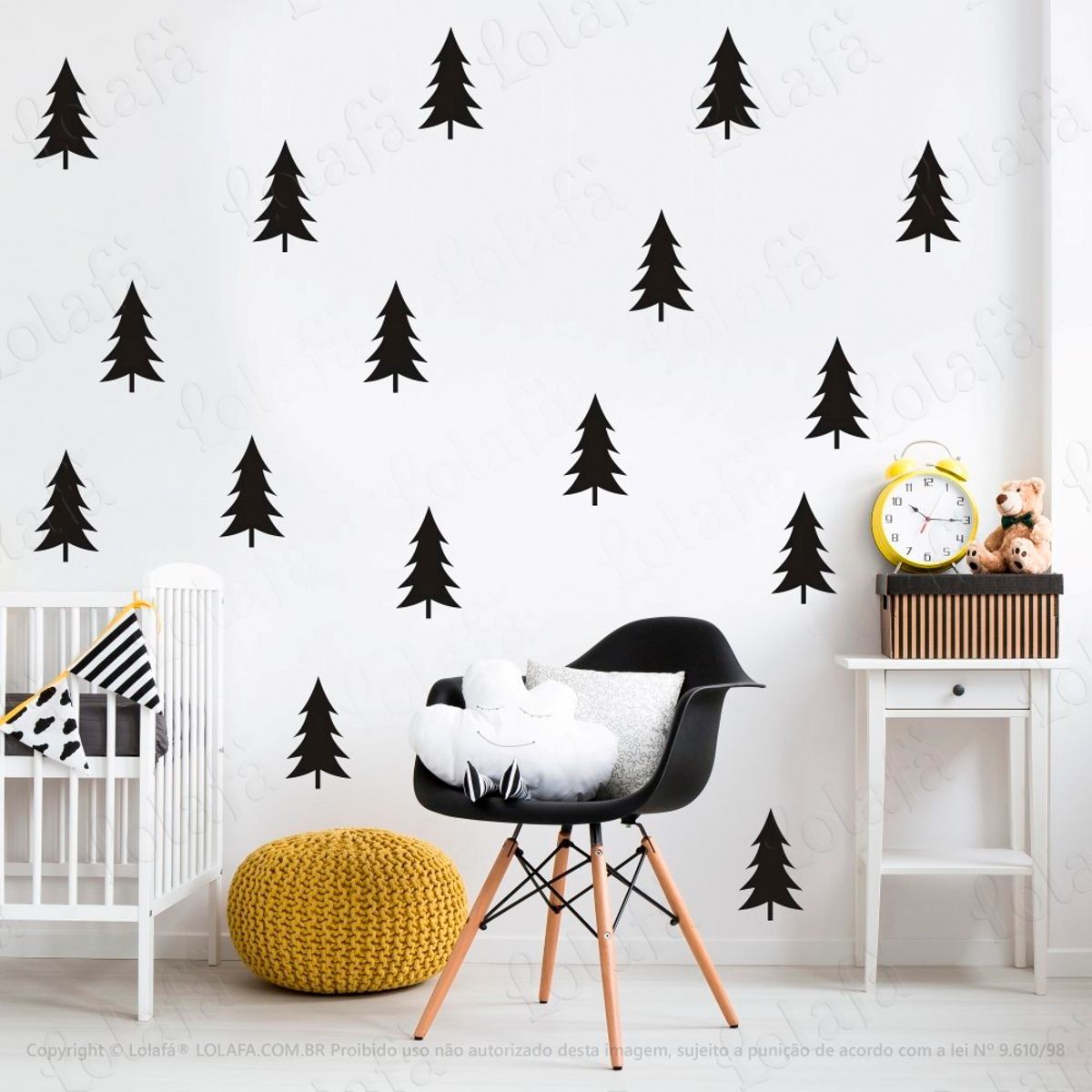 Adesivos Pinheiros 24 Peças Adesivos para Quarto de Bebê Infantil Mod:1038