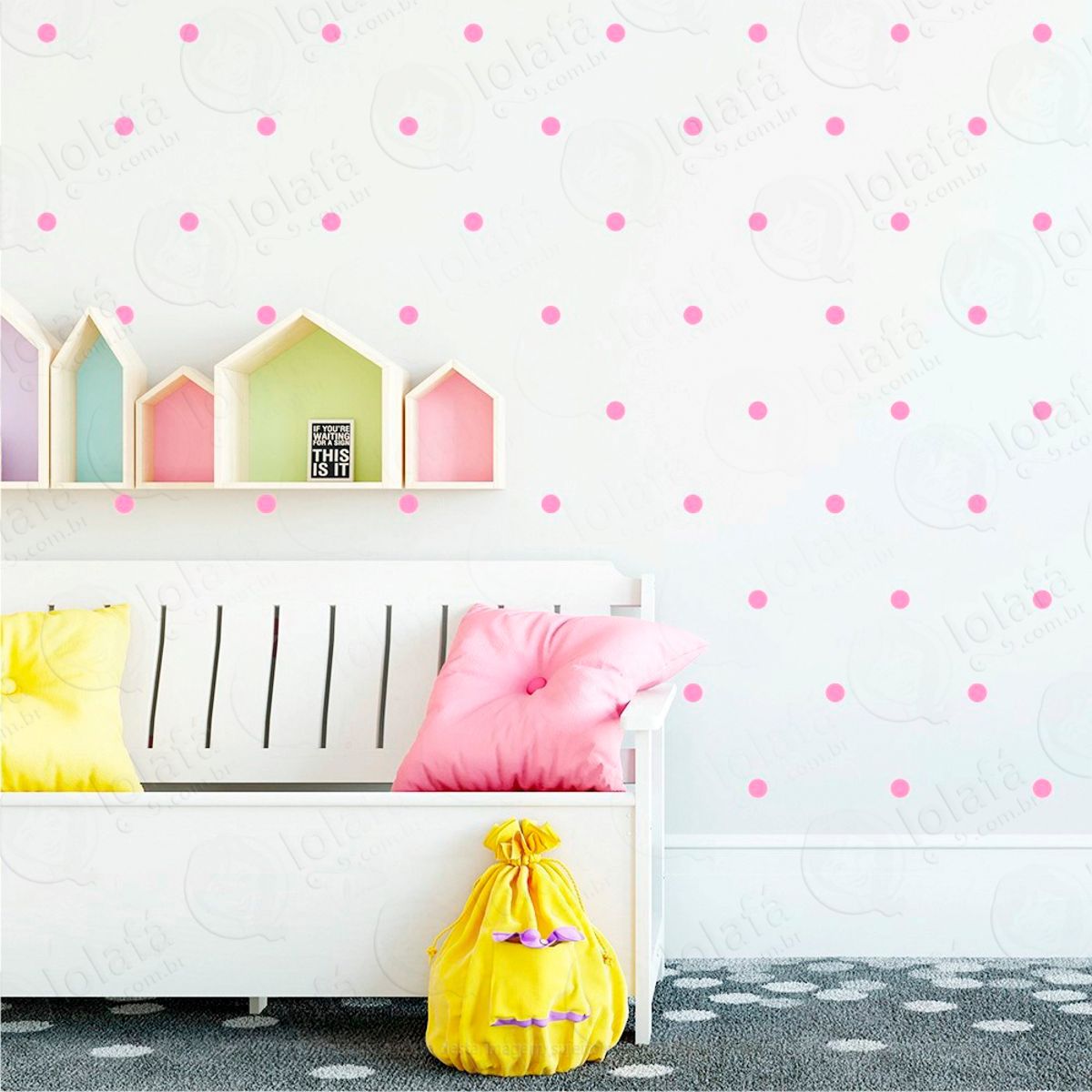Adesivos Bolinhas 100 Peças Adesivos para Quarto de Bebê Infantil Mod:1046