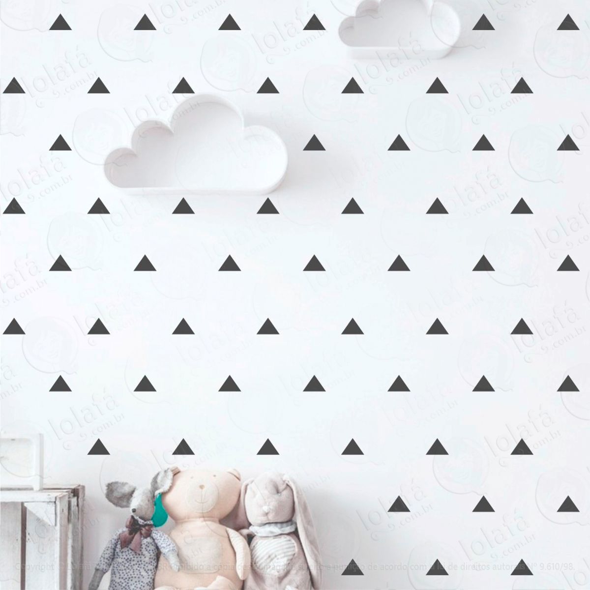 Adesivos Triângulos 100 Peças Adesivos para Quarto de Bebê Infantil Mod:1048