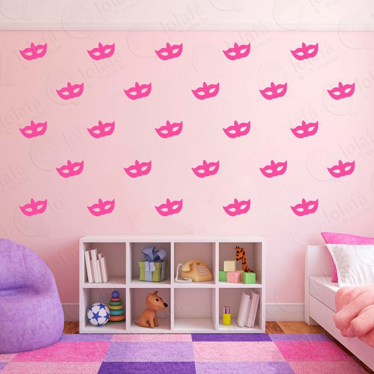 Adesivos Máscaras 32 Peças Adesivos para Quarto de Bebê Infantil Mod:1051