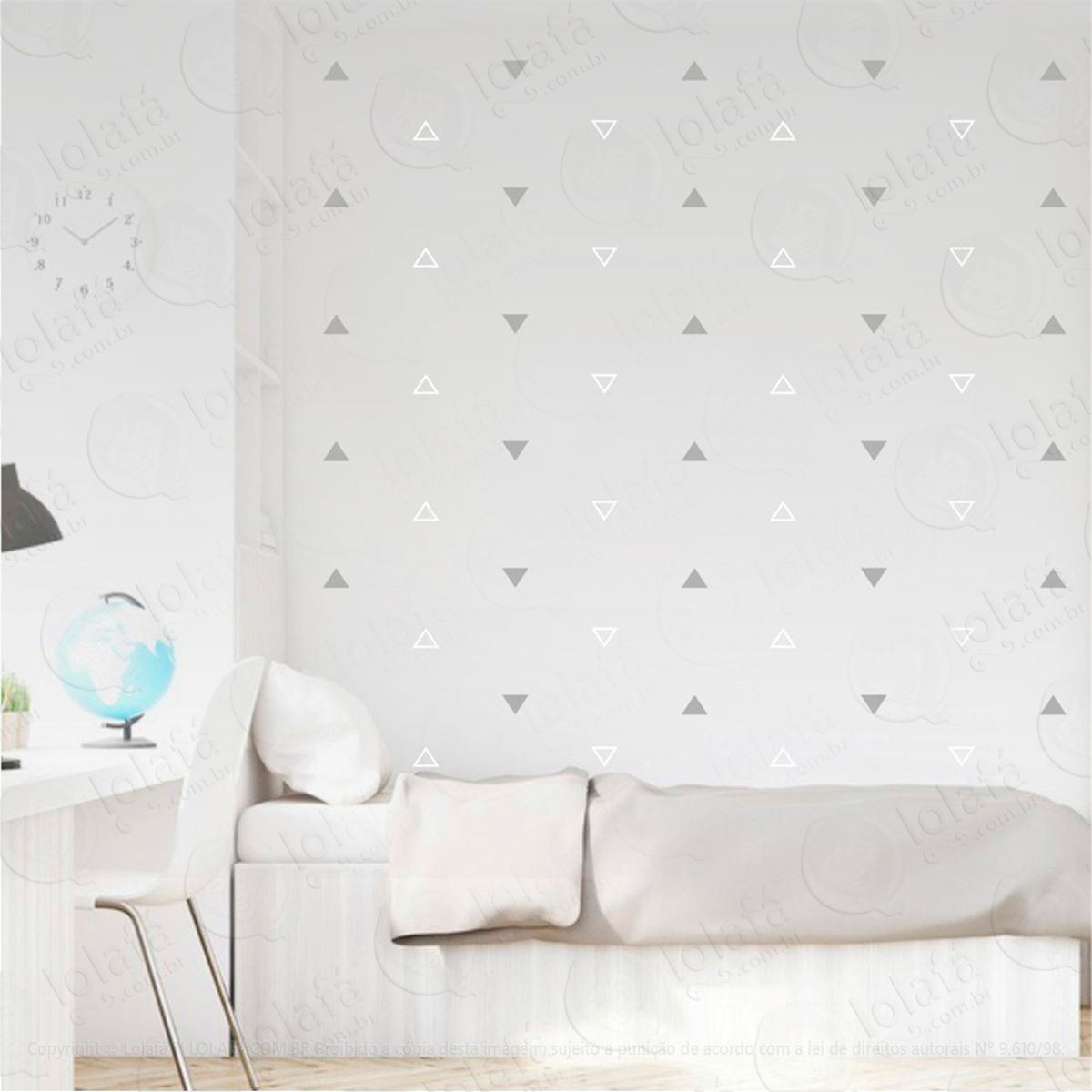 Adesivos Triângulos 432 Peças Adesivos para Quarto de Bebê Infantil Mod:1053