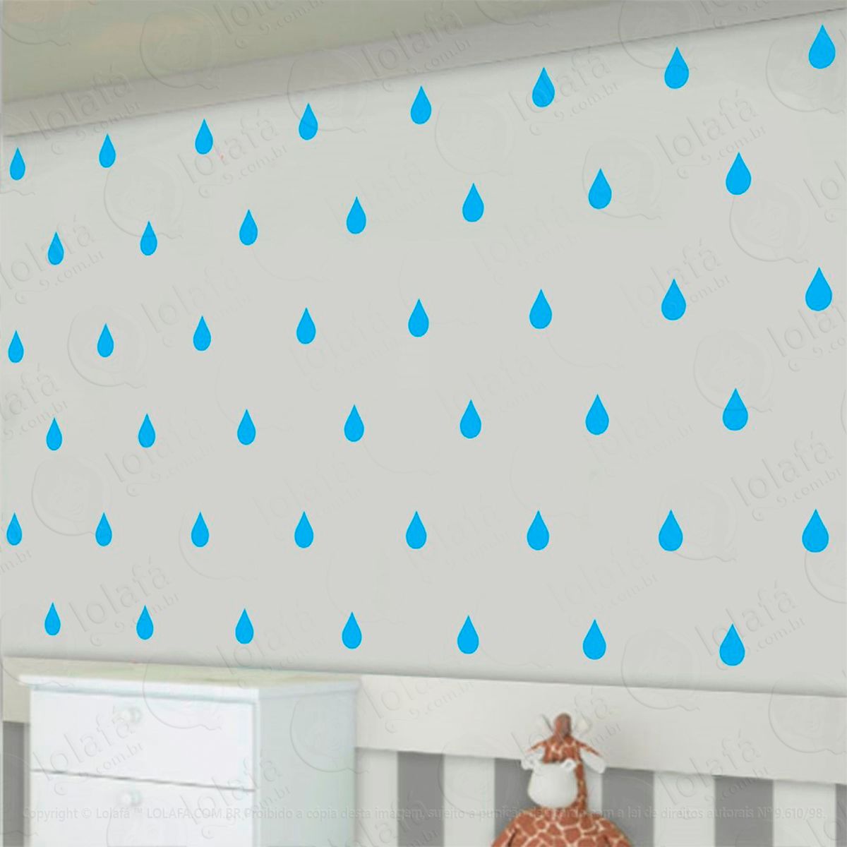 Adesivos Gotas 192 Peças Adesivos para Quarto de Bebê Infantil Mod:1054