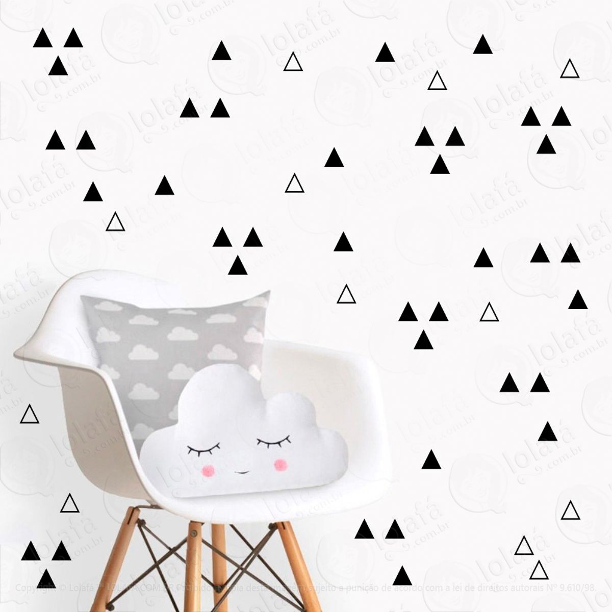 Adesivos Triângulos 120 Peças Adesivos para Quarto de Bebê Infantil Mod:1060