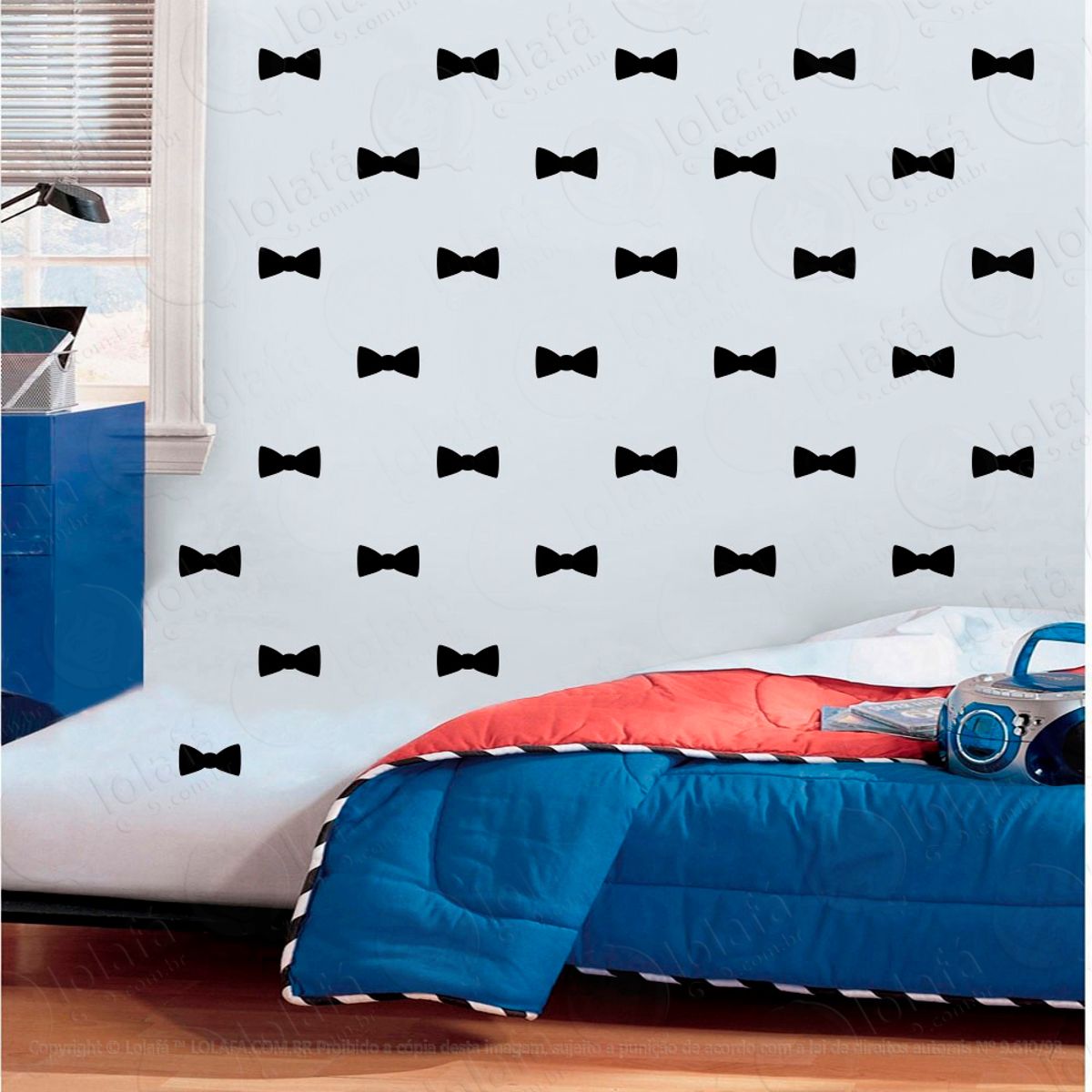 Adesivos Gravatas 60 Peças Adesivos para Quarto de Bebê Infantil Mod:1061