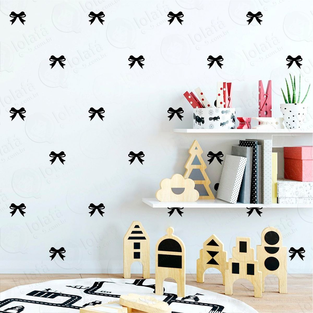 Adesivos Lacinhos 36 Peças Adesivos para Quarto de Bebê Infantil Mod:1066