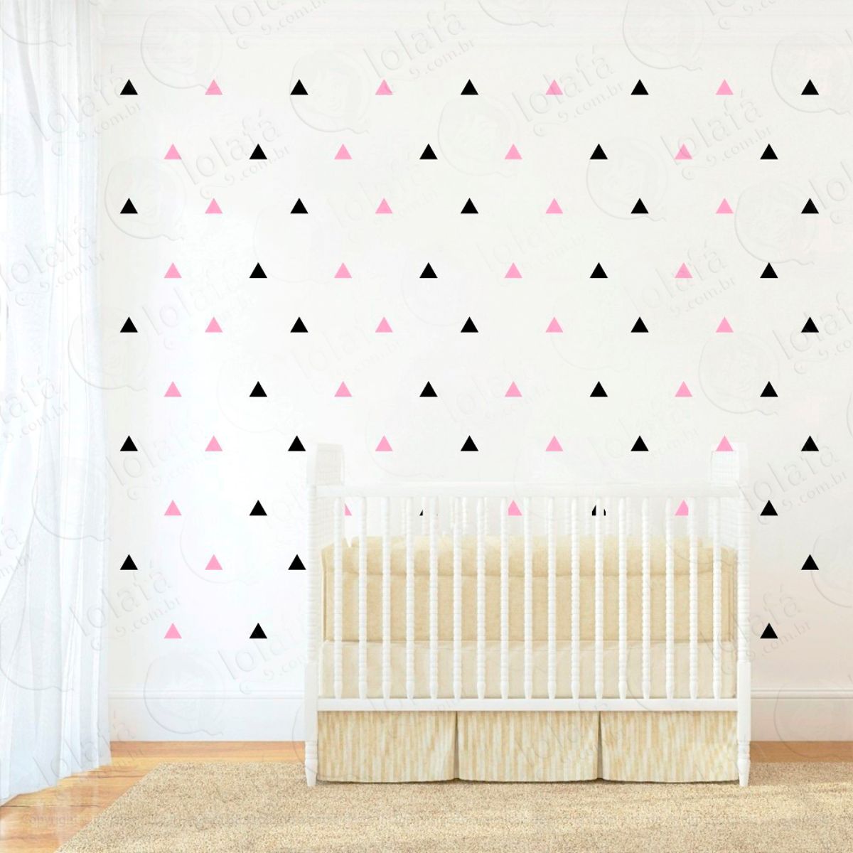 Adesivos Triângulos 128 Peças Adesivos para Quarto de Bebê Infantil Mod:1069