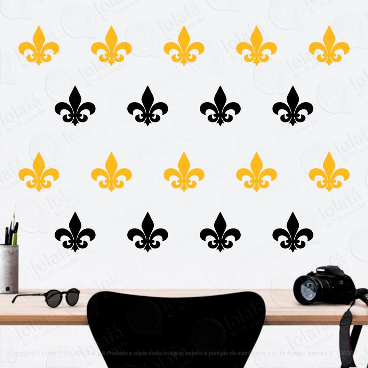 Adesivos Flor de Liz 80 Peças Adesivos para Quarto de Bebê Infantil Mod:1076