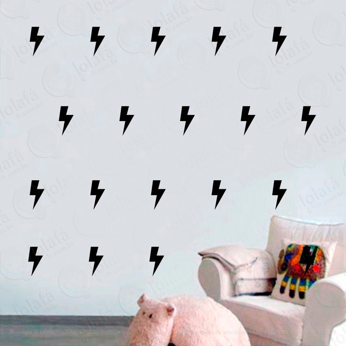 Adesivos Raios 64 Peças Adesivos para Quarto de Bebê Infantil Mod:1079