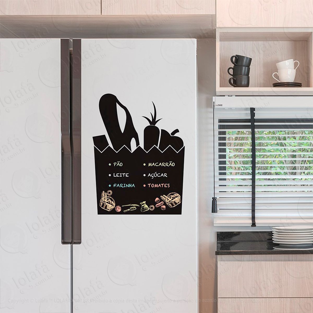 Saco de Compras Adesivo Lousa Quadro Negro de Parede para Escrever com Giz Mod:110