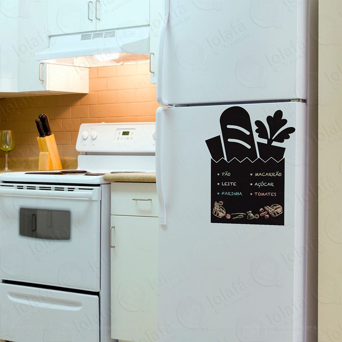 Saco de Compras Adesivo Lousa Quadro Negro de Parede para Escrever com Giz Mod:111
