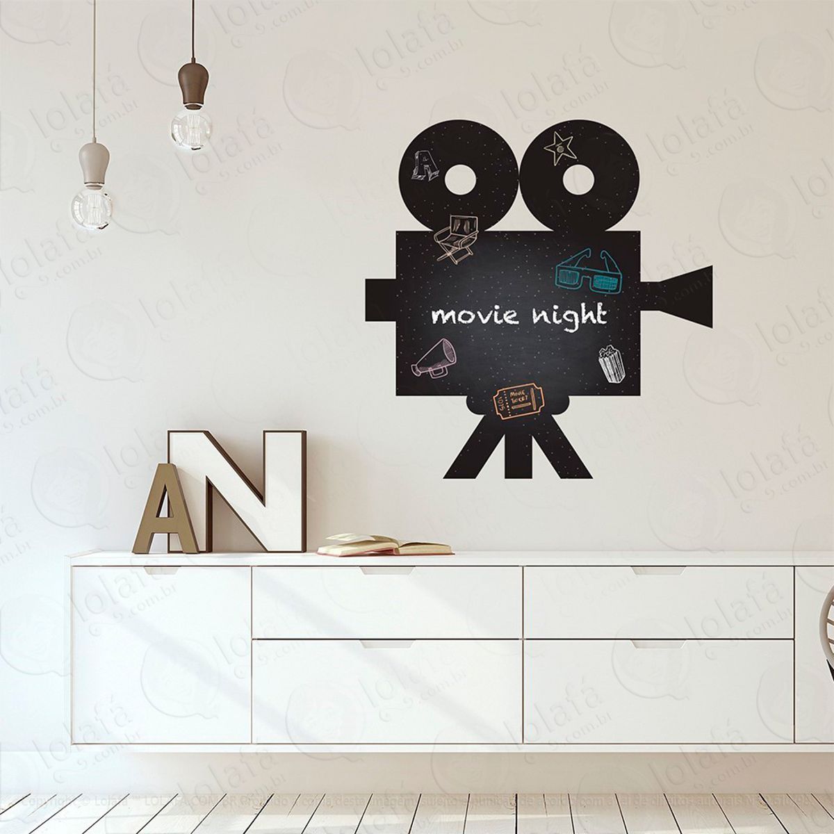 Filmadora Adesivo Lousa Quadro Negro de Parede para Escrever com Giz Mod:116