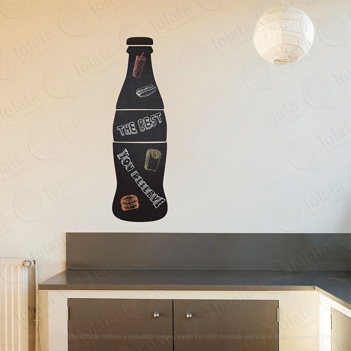 Refrigerante Adesivo Lousa Quadro Negro de Parede para Escrever com Giz Mod:119