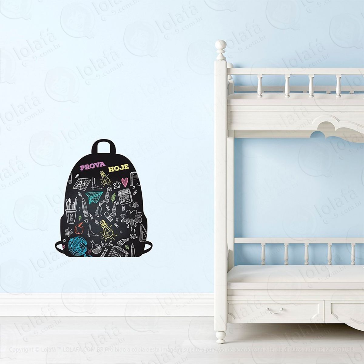 Mochila Adesivo Lousa Quadro Negro de Parede para Escrever com Giz Mod:130