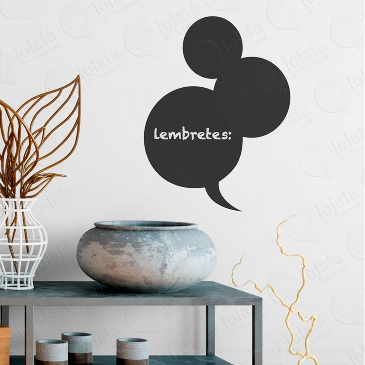 Balão Adesivo Lousa Quadro Negro de Parede para Escrever com Giz Mod:179