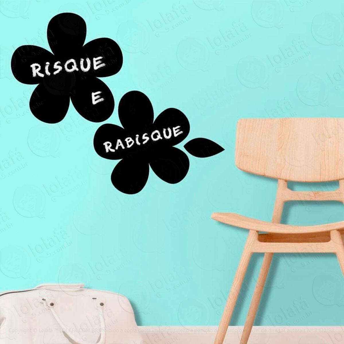 Flores Adesivo Lousa Quadro Negro de Parede para Escrever com Giz Mod:241