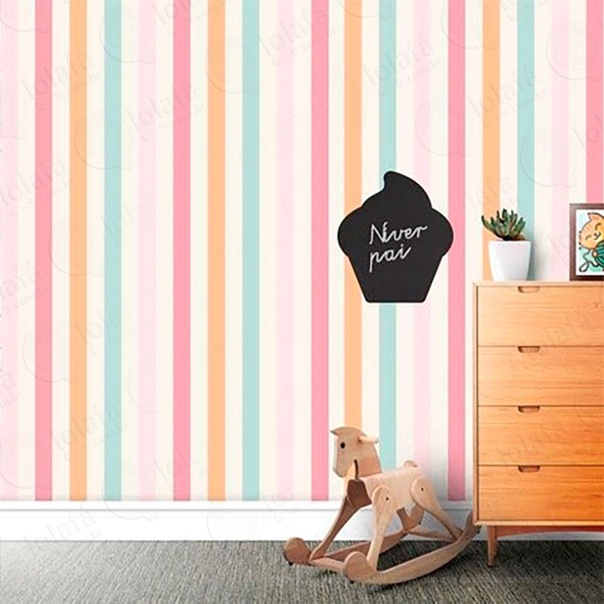 Cupcake Adesivo Lousa Quadro Negro de Parede para Escrever com Giz Mod:265