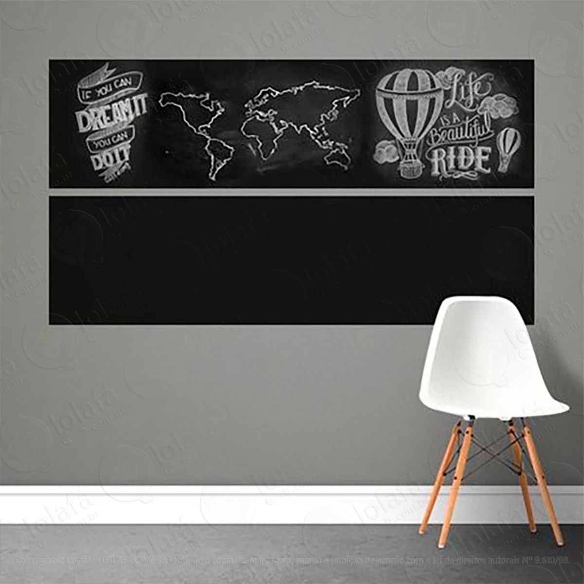 Metro Adesivo Lousa Quadro Negro de Parede para Escrever com Giz Mod:269