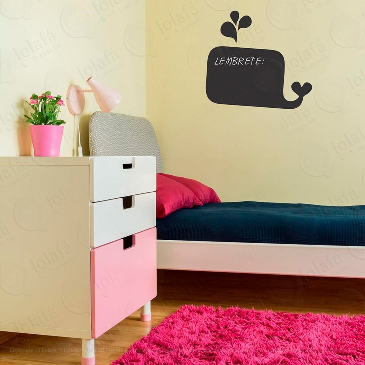Baleia Adesivo Lousa Quadro Negro de Parede para Escrever com Giz Mod:284