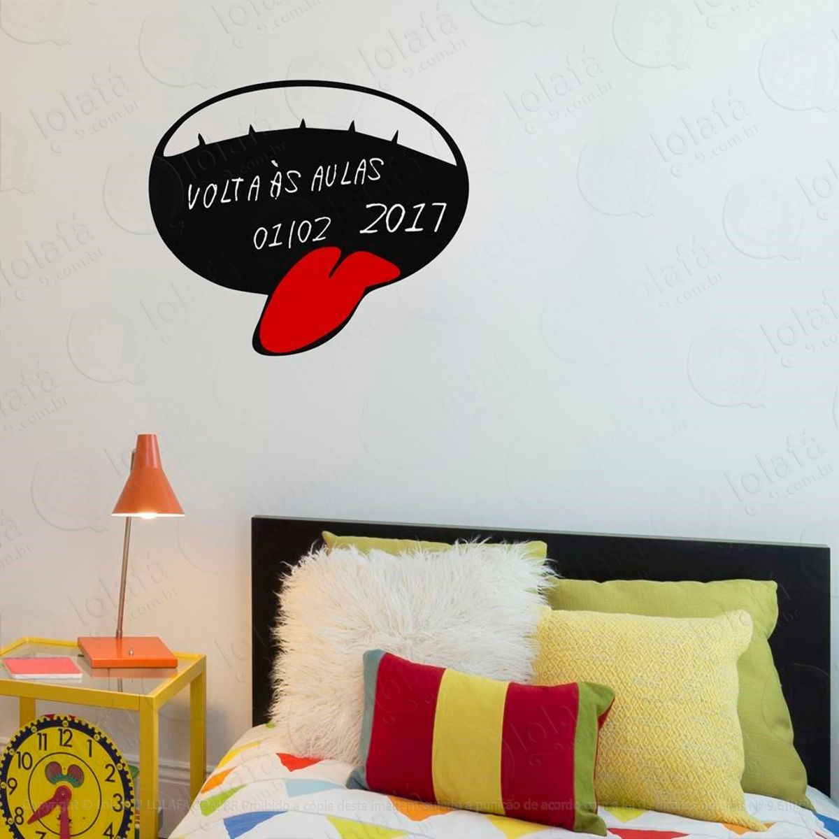 Boca Adesivo Lousa Quadro Negro de Parede para Escrever com Giz Mod:287