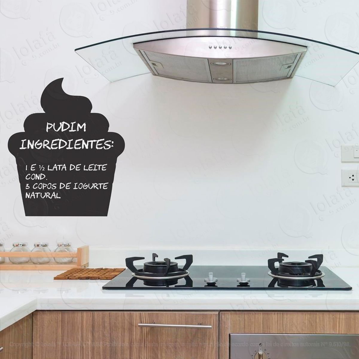 Cupcake Adesivo Lousa Quadro Negro de Parede para Escrever com Giz Mod:288