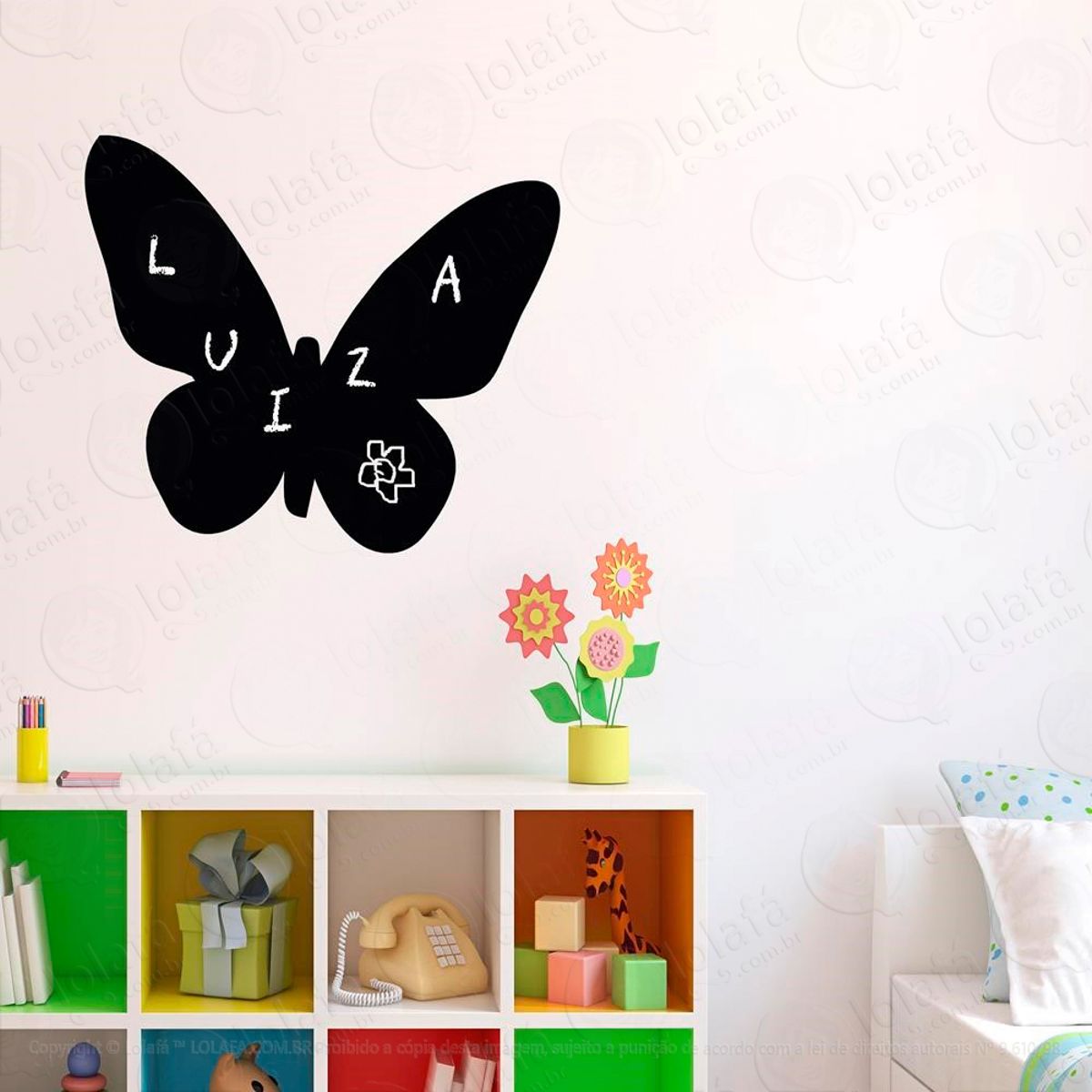 Borboleta Adesivo Lousa Quadro Negro de Parede para Escrever com Giz Mod:289