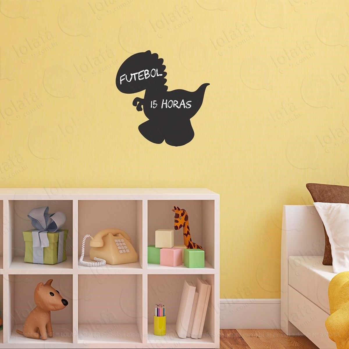 Dinossauro Adesivo Lousa Quadro Negro de Parede para Escrever com Giz Mod:291