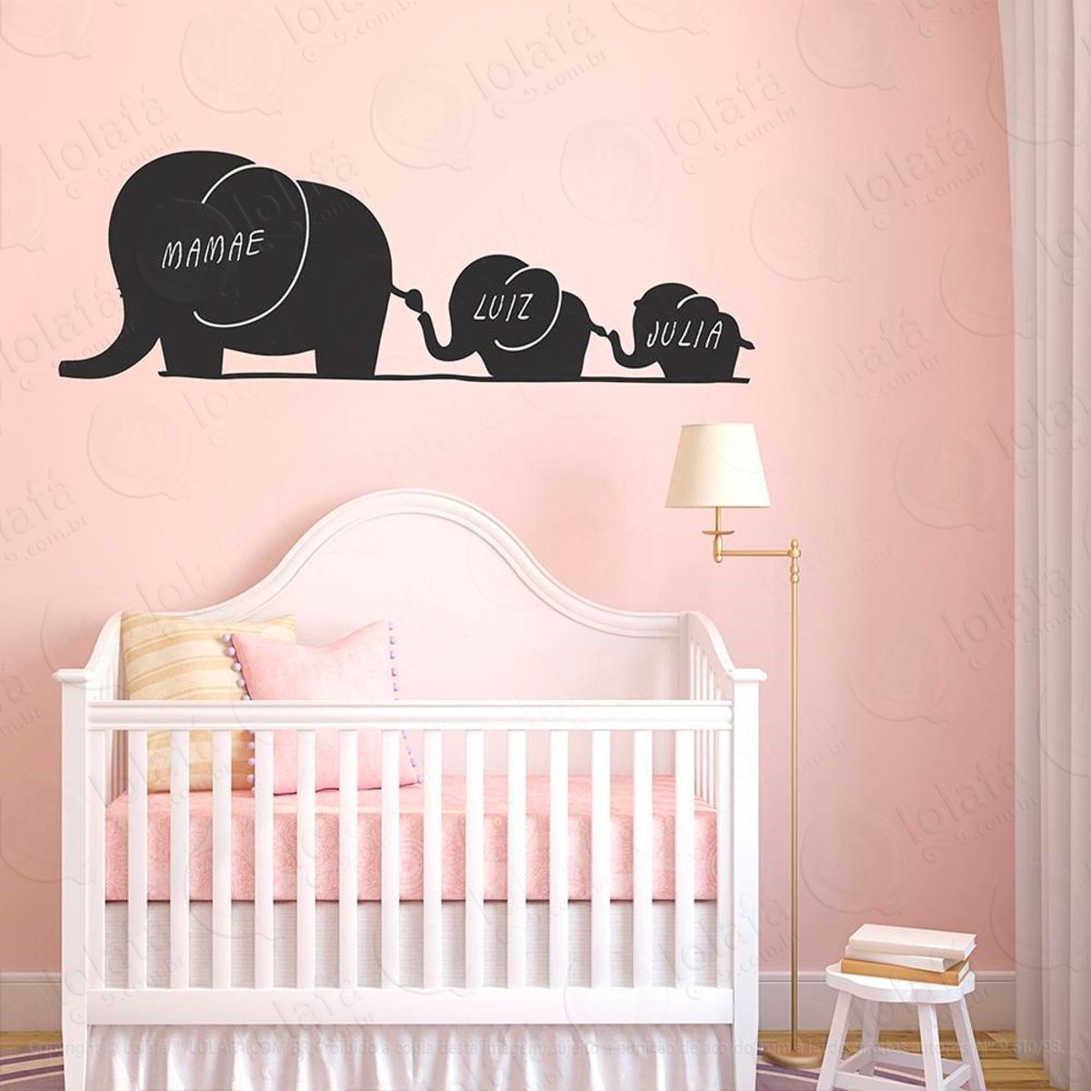 Elefantes Adesivo Lousa Quadro Negro de Parede para Escrever com Giz Mod:295