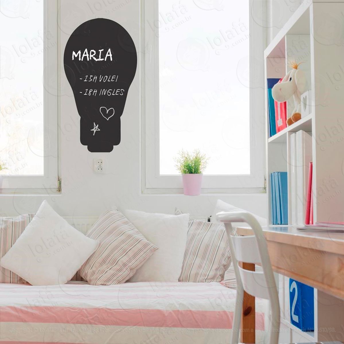 Lâmpada Adesivo Lousa Quadro Negro de Parede para Escrever com Giz Mod:298