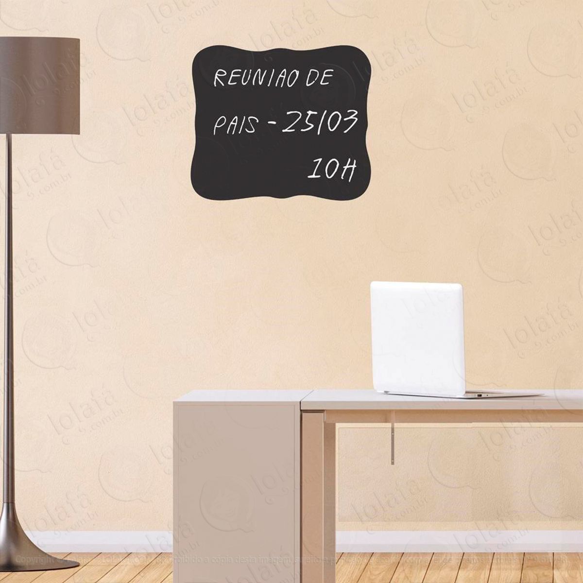 Moldura Adesivo Lousa Quadro Negro de Parede para Escrever com Giz Mod:301