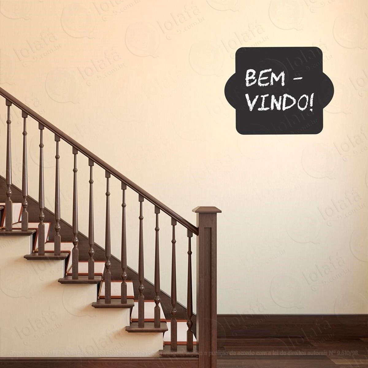 Moldura Adesivo Lousa Quadro Negro de Parede para Escrever com Giz Mod:303