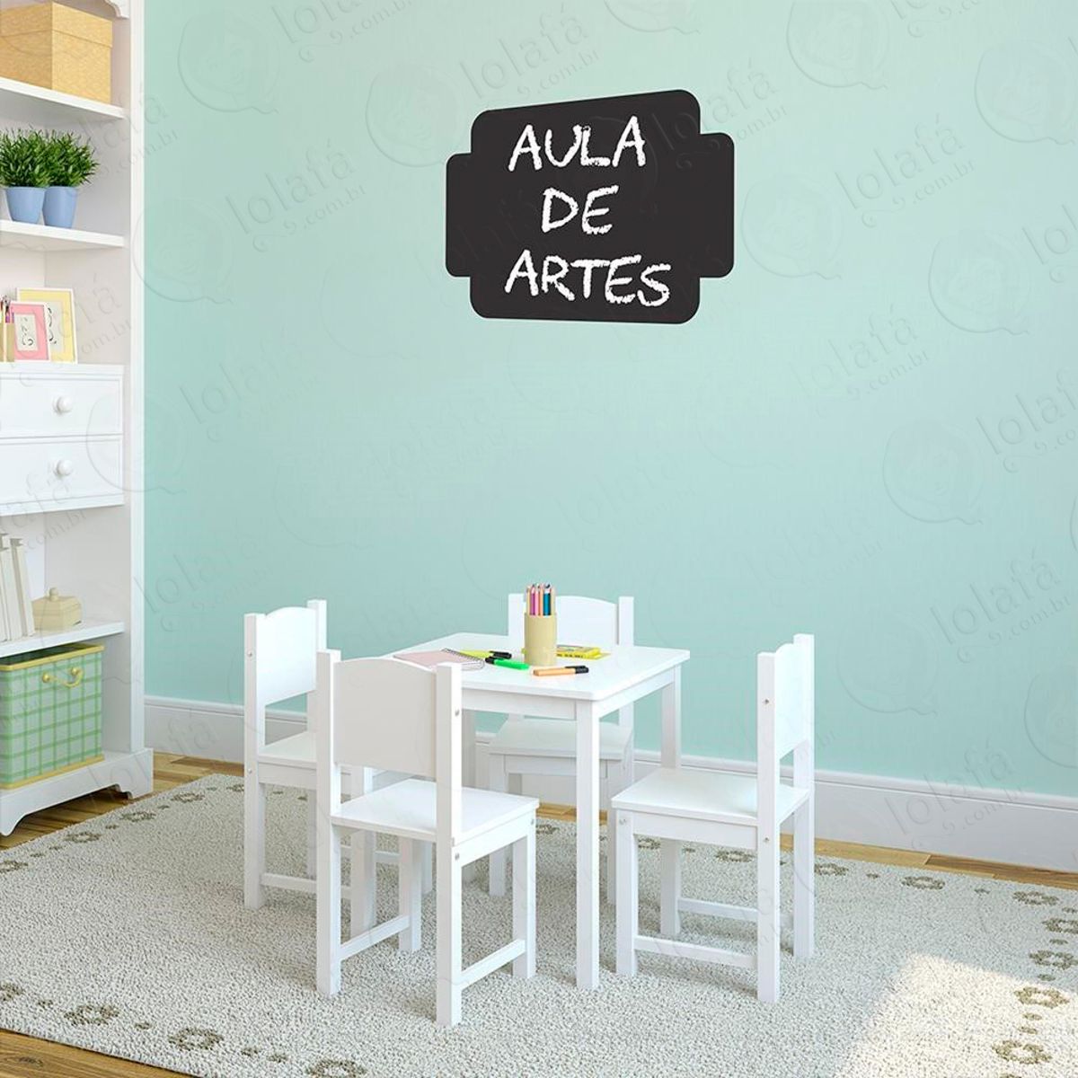 Moldura Adesivo Lousa Quadro Negro de Parede para Escrever com Giz Mod:305