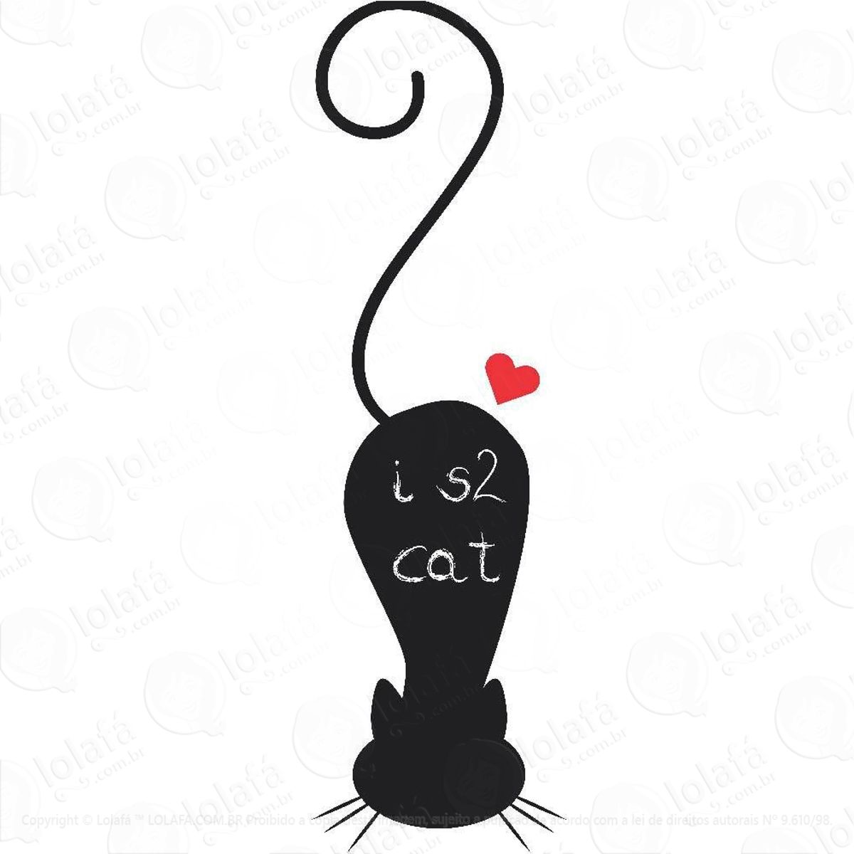 Gato Adesivo Lousa Quadro Negro de Parede para Escrever com Giz Mod:319