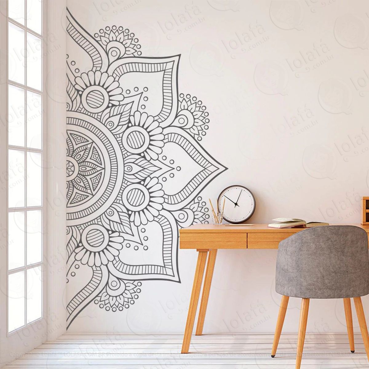Mandala Para Cultivar a Prosperidade Adesivo de Parede Decorativo para Casa, Quarto, Sala e Vidro Mod:17