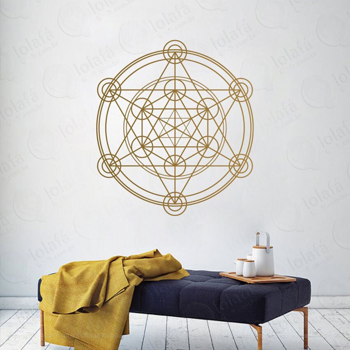 Mandala Geométrica para Proteção do Lar Adesivo de Parede Decorativo para Casa, Quarto, Sala e Vidro Mod:24