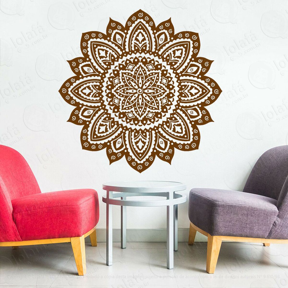 Mandala Da Sabedoria Adesivo de Parede Decorativo para Casa, Quarto, Sala e Vidro Mod:26