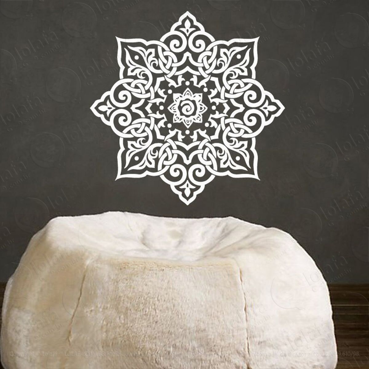 Mandala Da Serenidade Adesivo de Parede Decorativo para Casa, Quarto, Sala e Vidro Mod:27