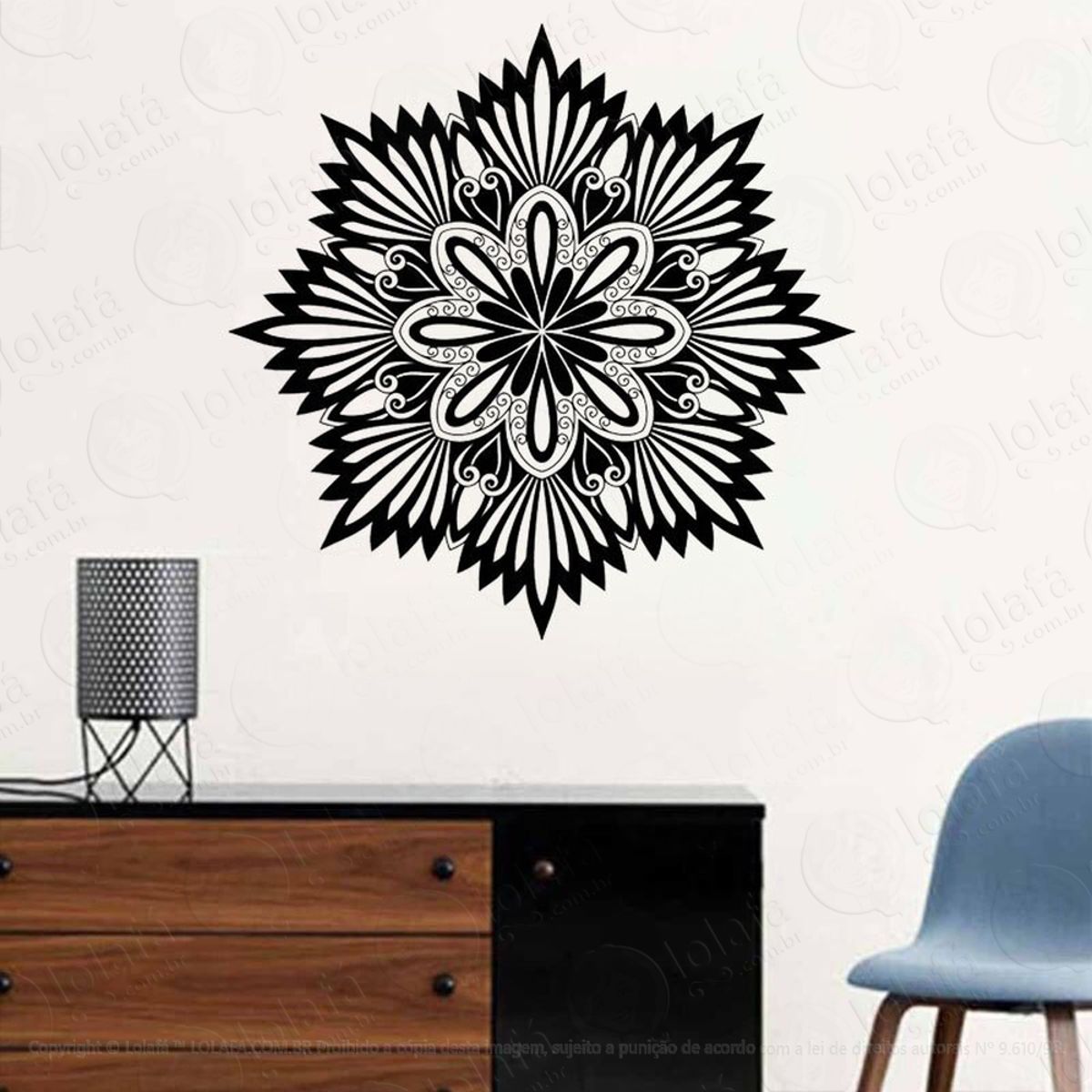Mandala Da Energia Astral Adesivo de Parede Decorativo para Casa, Quarto, Sala e Vidro Mod:29